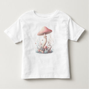 Retro pastelpaddenstoelen design met zachte kleure kinder shirts