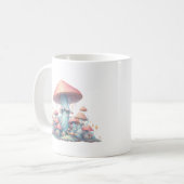 Retro pastelpaddenstoelen design met zachte kleure koffiemok (Voorkant links)