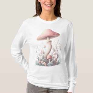 Retro pastelpaddenstoelen design met zachte kleure t-shirt