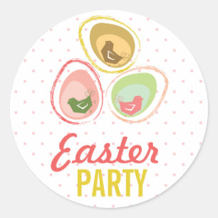 Retro Pastels Eiwitkip Fun Easter Party Gift Label