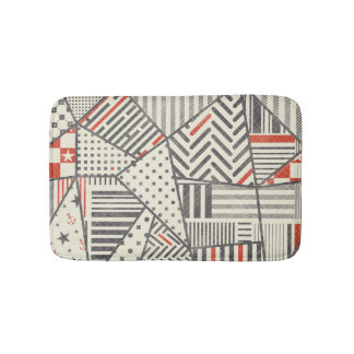 Retro Patchwork: Abstract geometrisch ontwerp Badmat