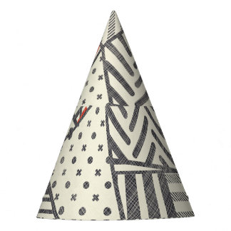 Retro Patchwork: Abstract geometrisch ontwerp Feesthoedjes