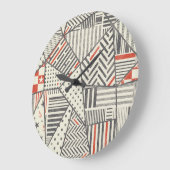 Retro Patchwork: Abstract geometrisch ontwerp Grote Klok (Hoek)