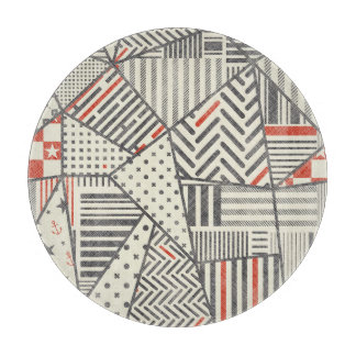 Retro Patchwork: Abstract geometrisch ontwerp Snijplank