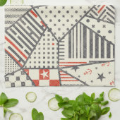 Retro Patchwork: Abstract geometrisch ontwerp Theedoek (Gevouwen)