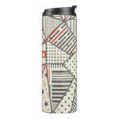 Retro Patchwork: Abstract geometrisch ontwerp Thermosbeker (Gedraaid links)