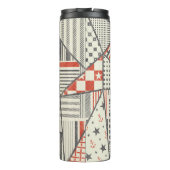 Retro Patchwork: Abstract geometrisch ontwerp Thermosbeker (Achterkant)