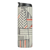 Retro Patchwork: Abstract geometrisch ontwerp Thermosbeker (Geroteerd rechts)