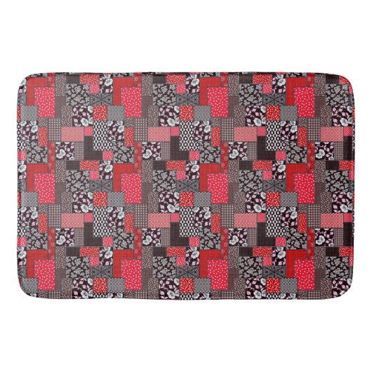 Retro Patchwork Bloemendekenpatroon Badmat (Voorkant)