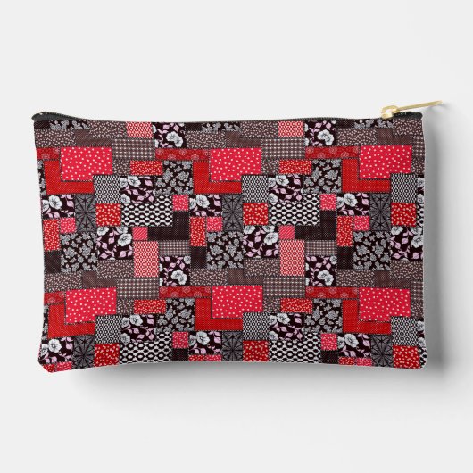 Retro Patchwork Bloemendekenpatroon Etui (Achterkant)