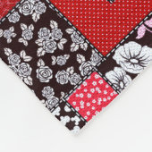 Retro Patchwork Bloemendekenpatroon Fleece Deken (Hoek)