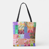 Retro Patchwork Groovy Boho Schoudertas Draagtas (Achterkant)