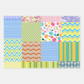 Retro Patchwork Quilt naaipatroon thema Inpakpapier Vel (Voorkant 3)