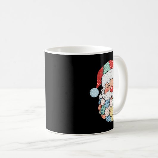 Retro Patchwork Santa Claus Christmas Preppy Xmas Koffiemok (Voorkant rechts)