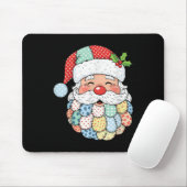 Retro Patchwork Santa Claus Christmas Preppy Xmas  Muismat (Met muis)