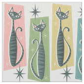 Retro Patchwork Tabbies ©studioxtine 2019 Stof (Close Up)