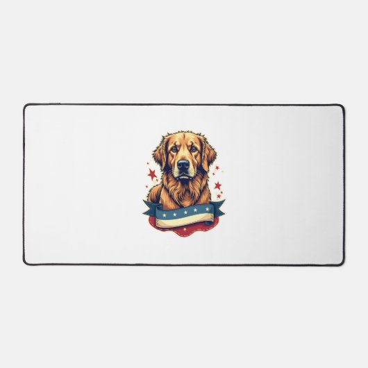Retro Patriotic Golden Retriever Engraving Tee 4 (Recto)