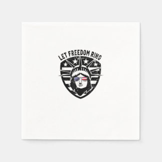 Retro Patriotic laat vrijheid 4 juli klinken Servet