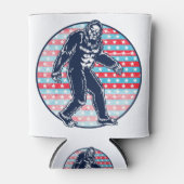Retro Patriotic Sasquatch | 4 juli Bigfoot Blikjeskoeler (Voorkant)