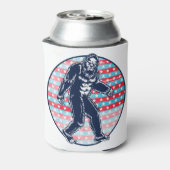 Retro Patriotic Sasquatch | 4 juli Bigfoot Blikjeskoeler (Blikje Achterkant)