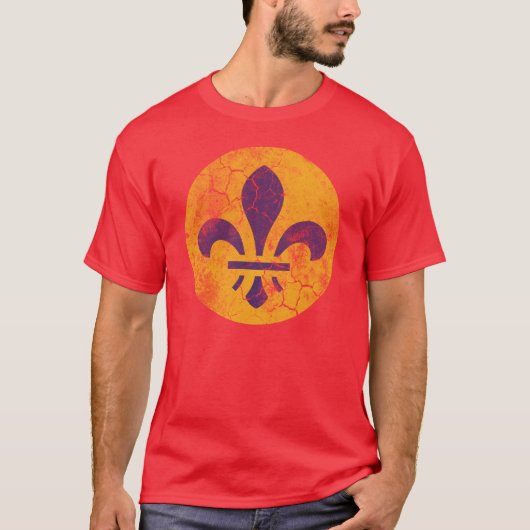 Retro Patriotic St Louis Flag Fleur De Lis T-shirt (Voorkant)