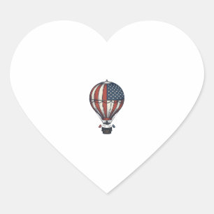 Retro Patriottisch Heet Luchtballon Shirt Ontwerp_ Hart Sticker