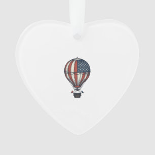 Retro Patriottisch Heet Luchtballon Shirt Ontwerp_ Ornament