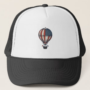 Retro Patriottisch Heet Luchtballon Shirt Ontwerp_ Trucker Pet