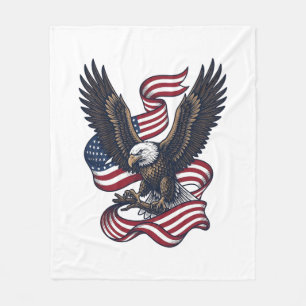 Retro Patriottische Adelaar Vector T-shirt Ontwerp Fleece Deken