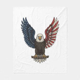 Retro Patriottische Adelaar Vector T-shirt Ontwerp Fleece Deken