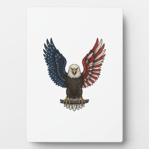 Retro Patriottische Adelaar Vector T-shirt Ontwerp Fotoplaat
