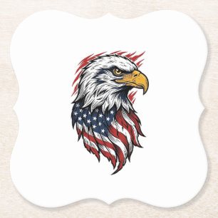 Retro Patriottische Adelaar Vector T-shirt Ontwerp Kartonnen Onderzetters