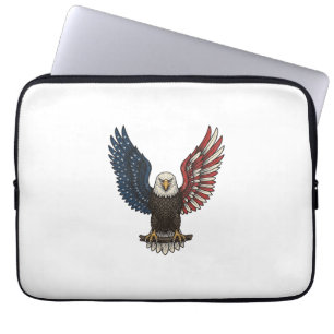 Retro Patriottische Adelaar Vector T-shirt Ontwerp Laptop Sleeve