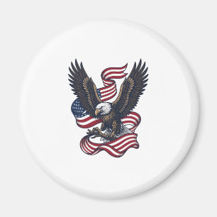 Retro Patriottische Adelaar Vector T-shirt Ontwerp Magneet