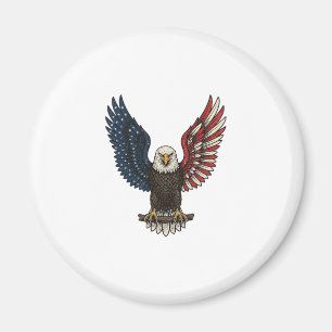 Retro Patriottische Adelaar Vector T-shirt Ontwerp Magneet