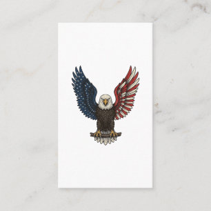 Retro Patriottische Adelaar Vector T-shirt Ontwerp Visitekaartje