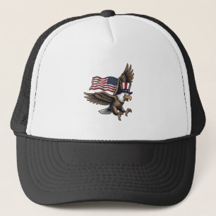 Retro Patriottische Adelaar Vlag Shirt Ontwerp_1 Trucker Pet