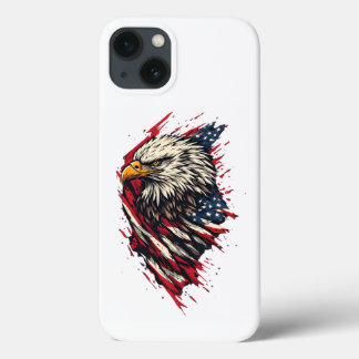 Retro Patriottische Amerikaanse Adelaar 4 juli iPhone 13 Hoesje