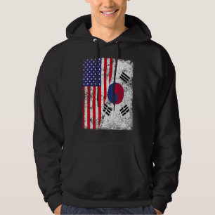 Retro Patriottische Amerikaanse vlag Zuid-Korea vl Hoodie