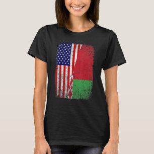 Retro Patriottische Amerikaanse Wit-Rusland Vlag V T-shirt