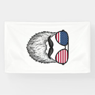 Retro Patriottische Baard Zonnebril Grafische Shir Spandoek