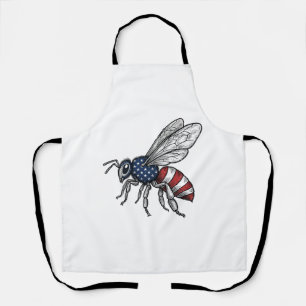 Retro Patriottische Bij Vector Grafische Shirt Ont Schort