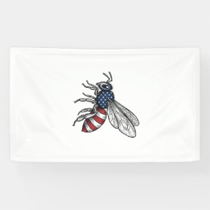 Retro Patriottische Bij Vector Grafische Shirt Ont Spandoek