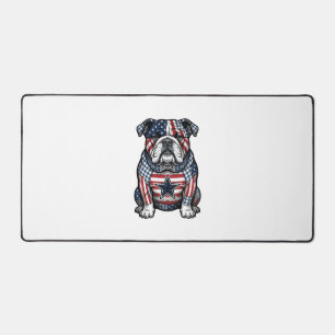Retro Patriottische Bulldog Vector T-shirt Ontwerp Bureaumat