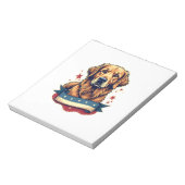 Retro Patriottische Goud Retriever Graveur Tee 4 Notitieblok (Gedraaid)