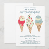 Retro Patriottische Ice Cream Cone 90ste verjaarda Kaart (Voorkant / Achterkant)