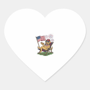 Retro Patriottische Katten USA Shirt Ontwerp (2)_1 Hart Sticker