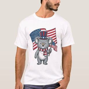 Retro Patriottische Koala Vlag Shirt Ontwerp_1
