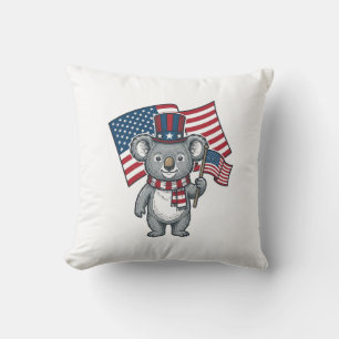 Retro Patriottische Koala Vlag Shirt Ontwerp_1 Kussen