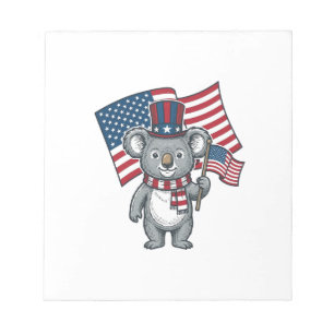 Retro Patriottische Koala Vlag Shirt Ontwerp_1 Notitieblok